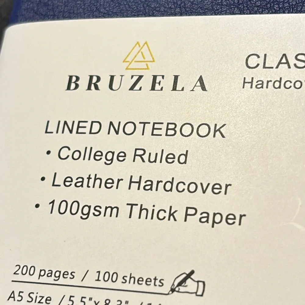 New in gift box Bruzela hard cover lined notebook blue